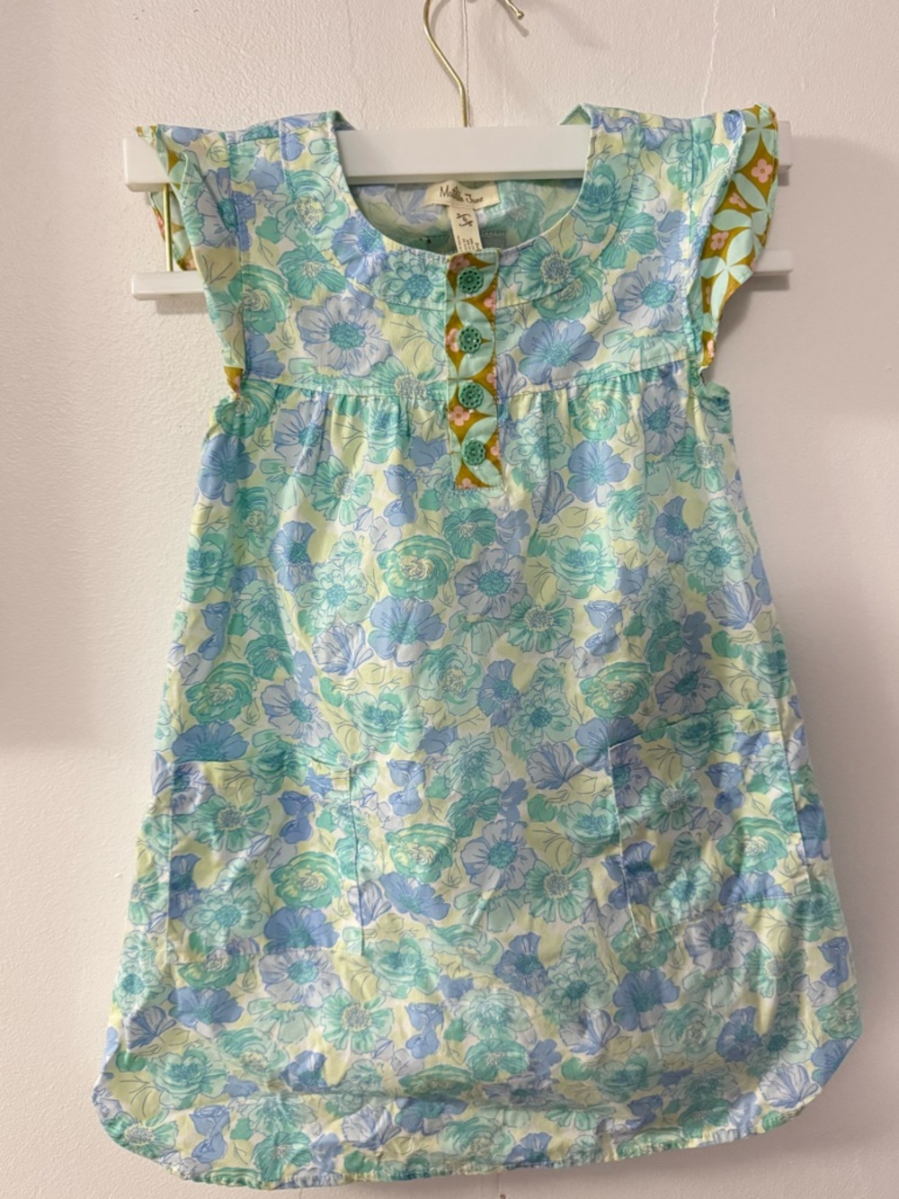 Matilda Jane Floral Cotton Dress in Mint, Light Blue, Yellow
